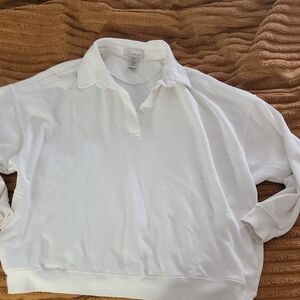 White Long-Sleeve Polo Shirt